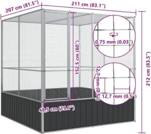 vidaXL Bird Aviary (83.1"x81.5"x83.5")