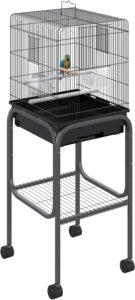 Pawhut 45" Indoor Bird Cage with Rolling Stand
